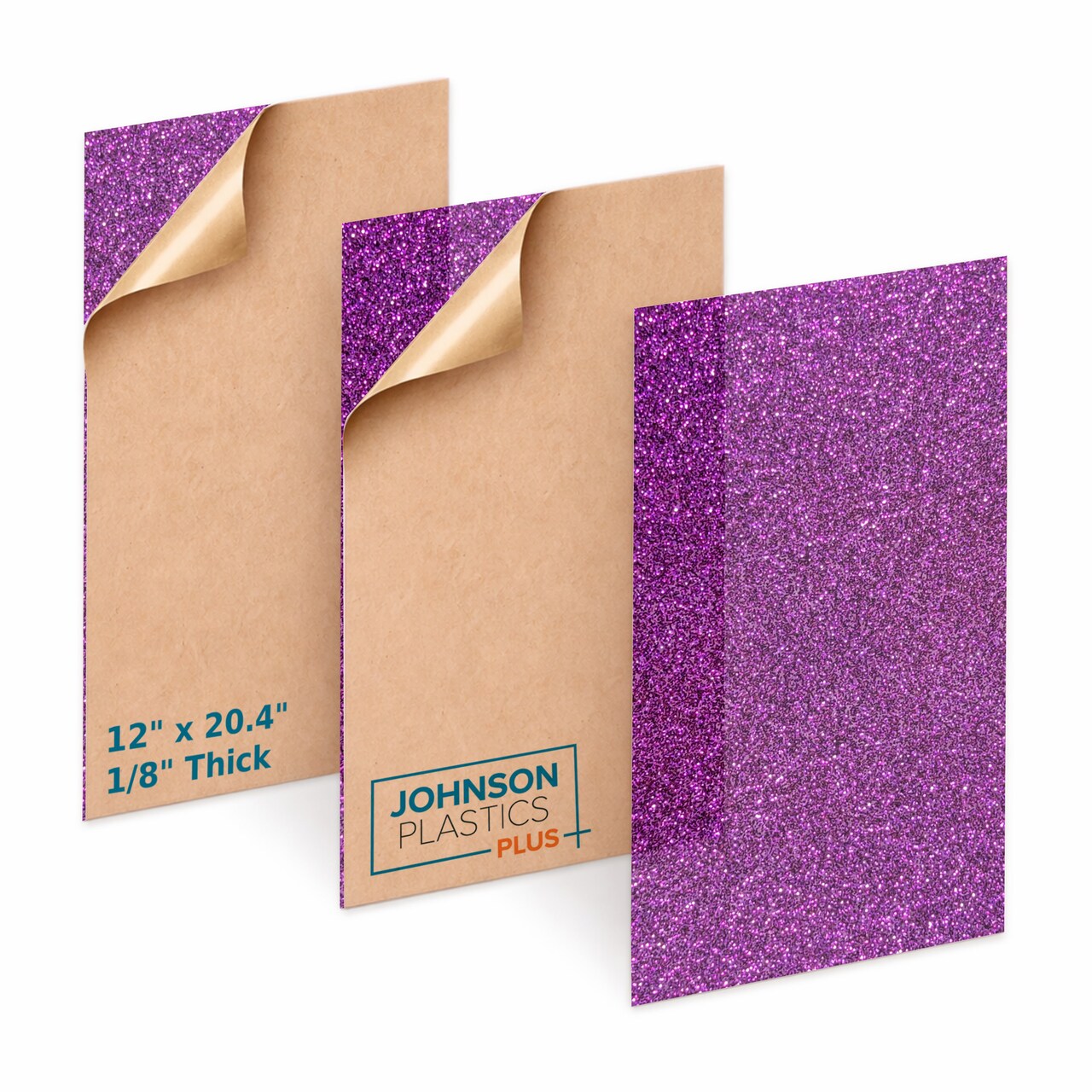 Glitter Cast Acrylic Sheet for Laser Engraving, Rotary Engraving & UV-LED Printing, 12" x 20.4", 1/8" Thick, Sparkle Acrylic Blanks Raw Material